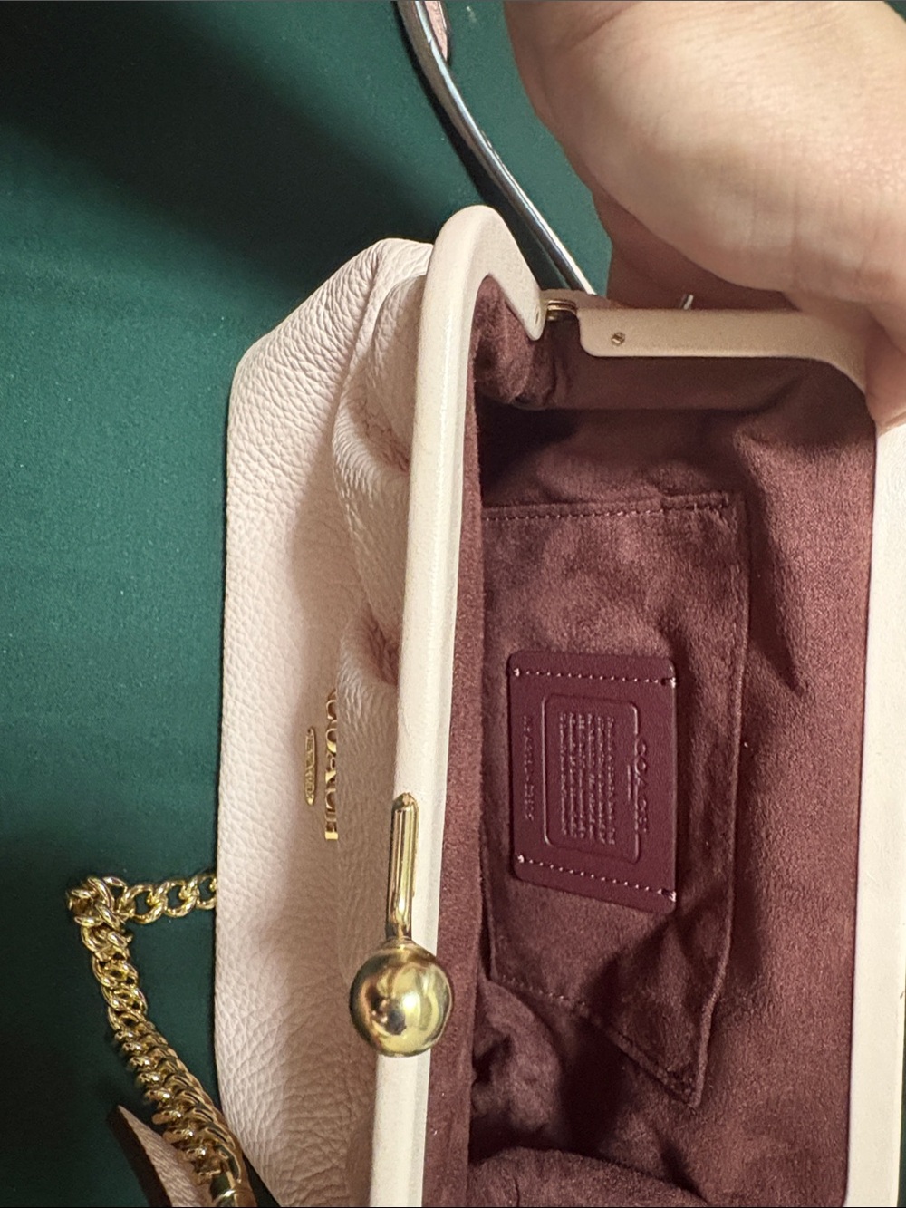 Coach Blush Pink Pebbled Leather Crossbody with Gold Hardware - Picture 4 of 4